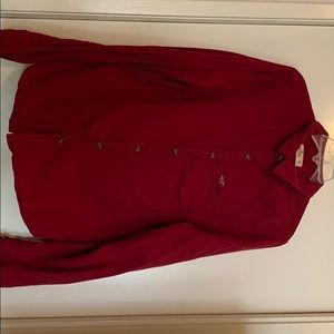 Solid red Hollister button down long sleeve shirt